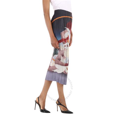 meditation print satin skirt burberry|Burberry Ladies Multicolor Meditation Print Satin Plisse Midi Skirt.